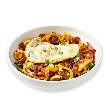 Bacon Kimchi Stir-Fry Udon