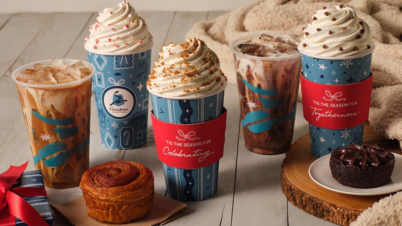 Caribou Coffee Cookie Butter White Mocha + Warm Spice Morning Bun