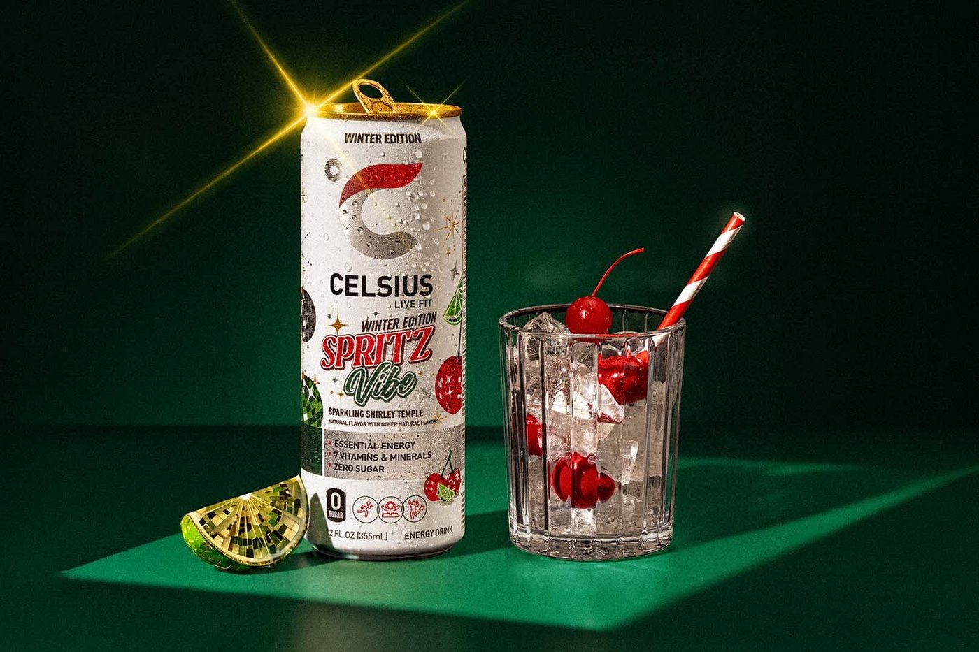 Celsius Spritz Vibe Winter Edition — Sparkling Shirley Temple