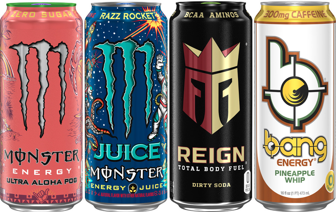 Monster / REIGN / Bang 2027 flavor preview: Ultra Aloha POG, Razz Rocket, Dirty Soda + Pineapple Whip